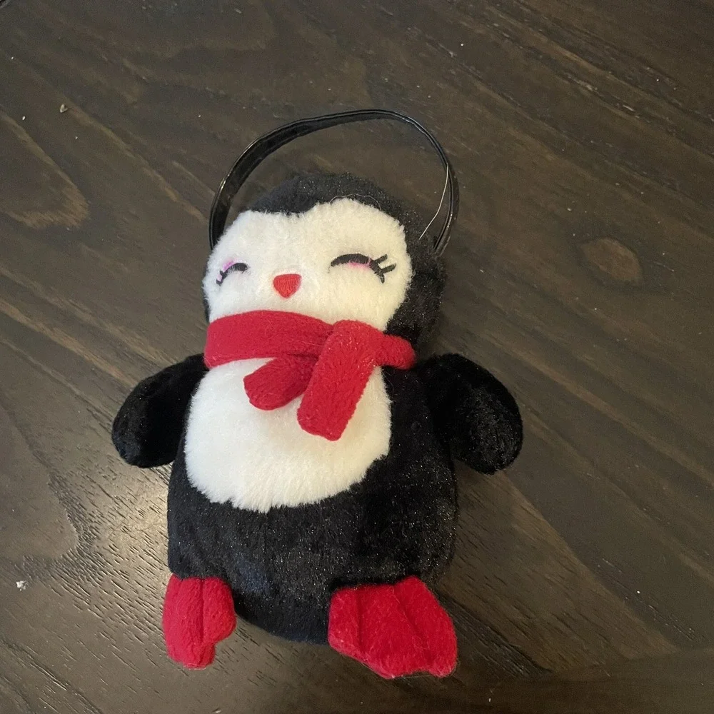 Gymboree Penguin Purse Kids OS Black Good Plush Animal Winter Scarf Handbag